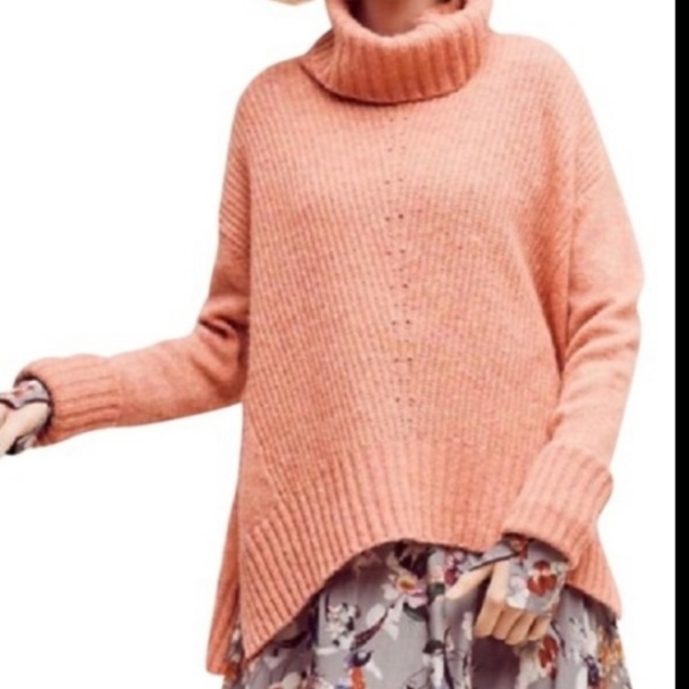 Anthropologie Moth Fireside Sweater Size XS Coral